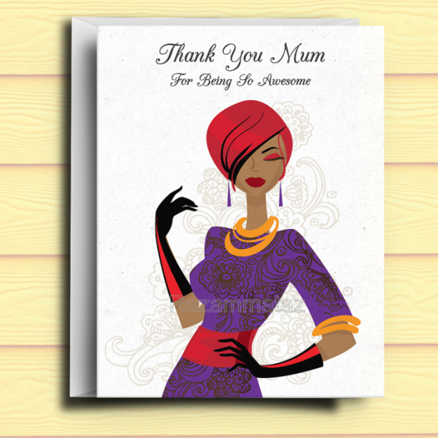 Black Mother's Day Card - Awesome Mum